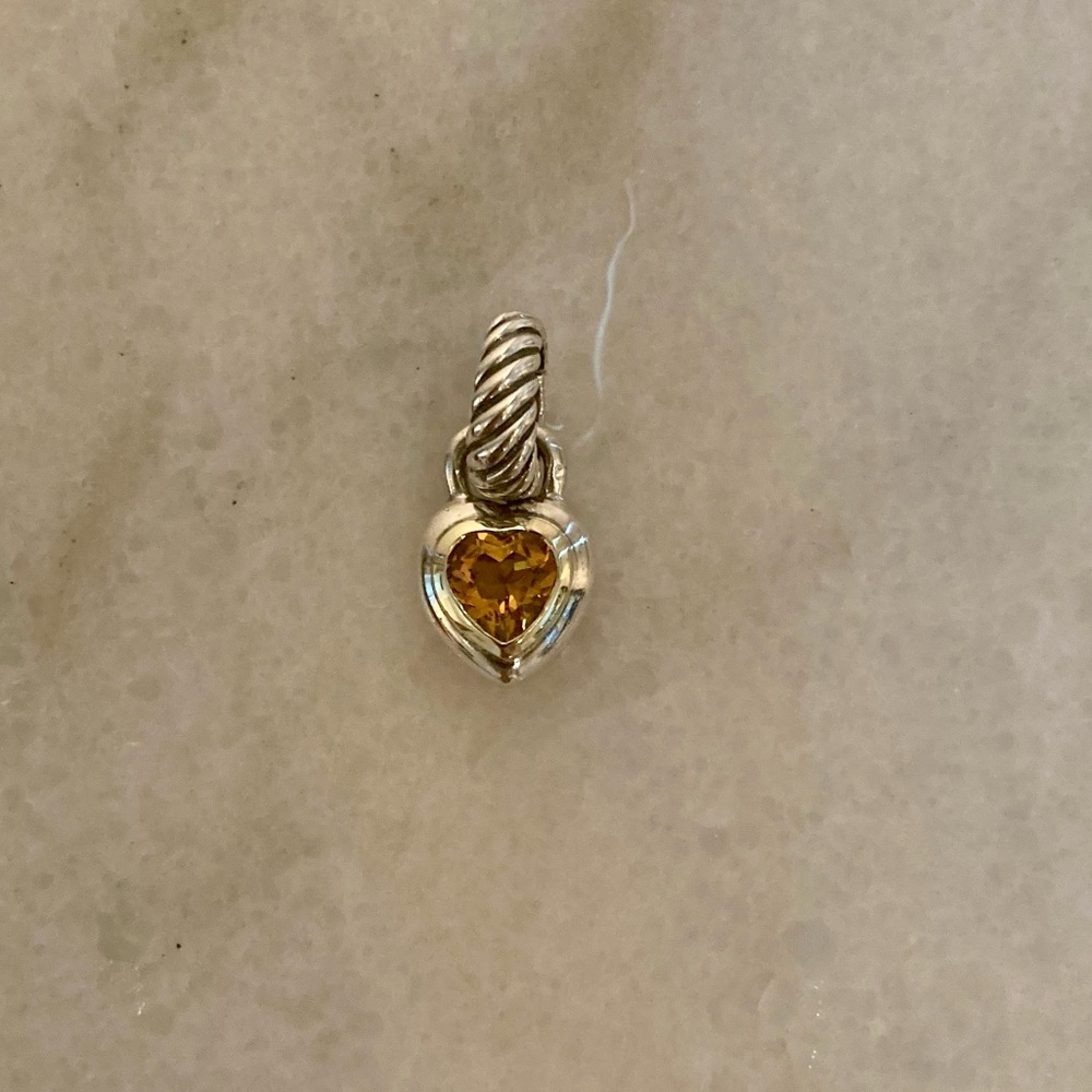 David Yurman Citrine Heart Cable Pendant Enhancer - Picture 8 of 16